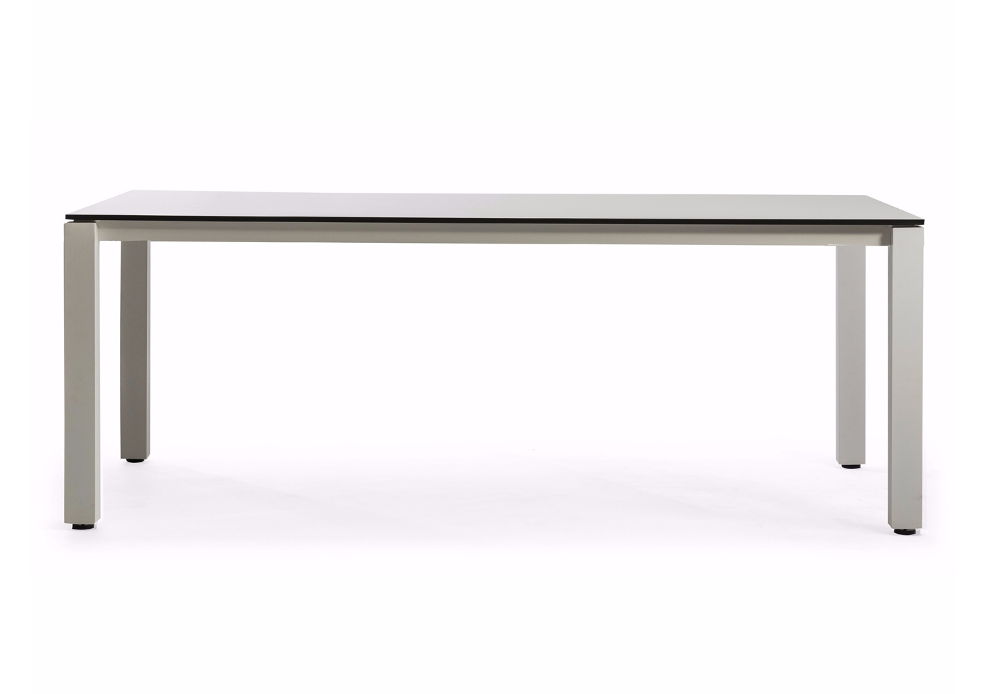 Table Machar 200x100 cadre blanc et plateau ceramique blanc - OASIQ