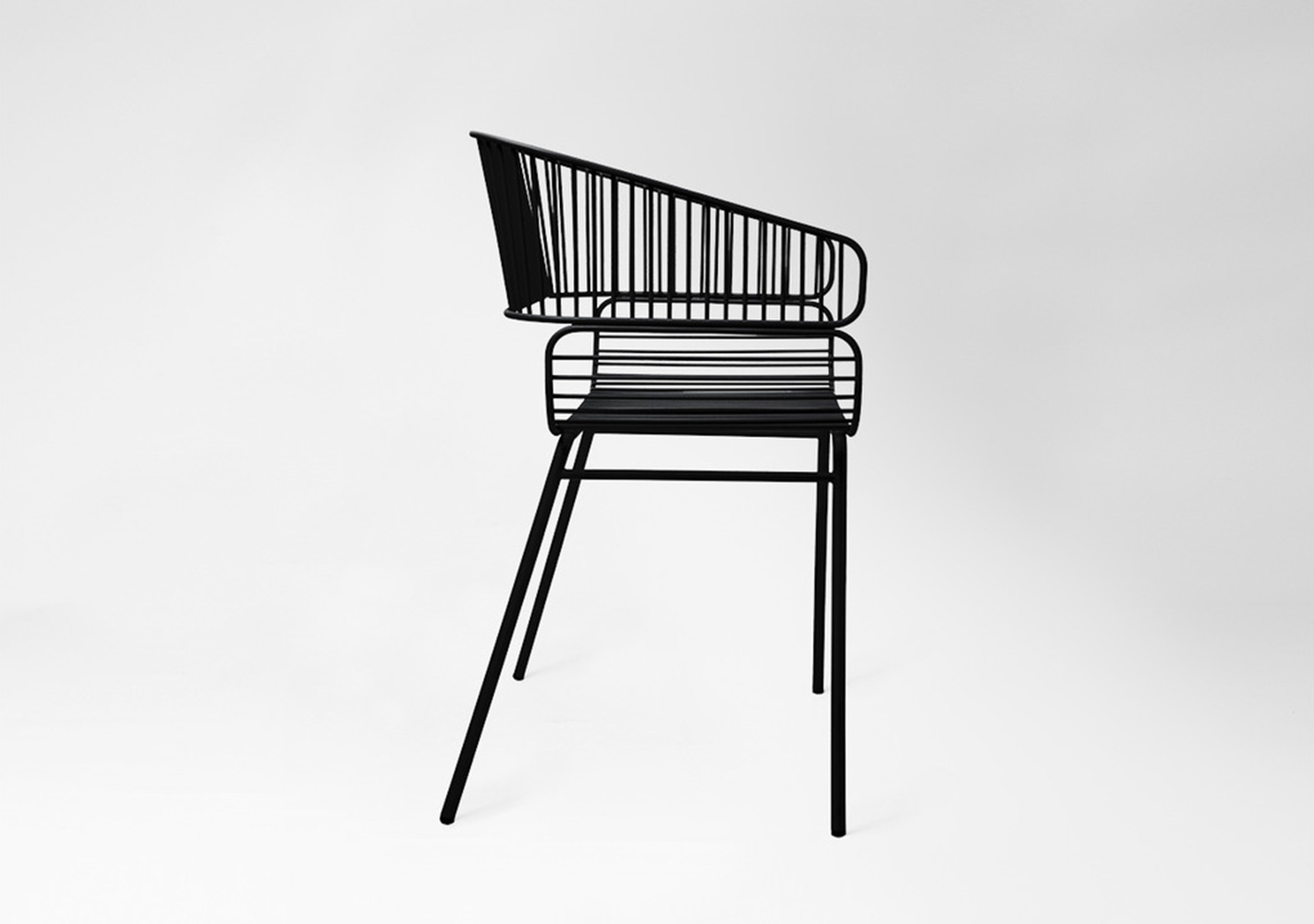 Chaise Trame outdoor noir - PETITE FRITURE