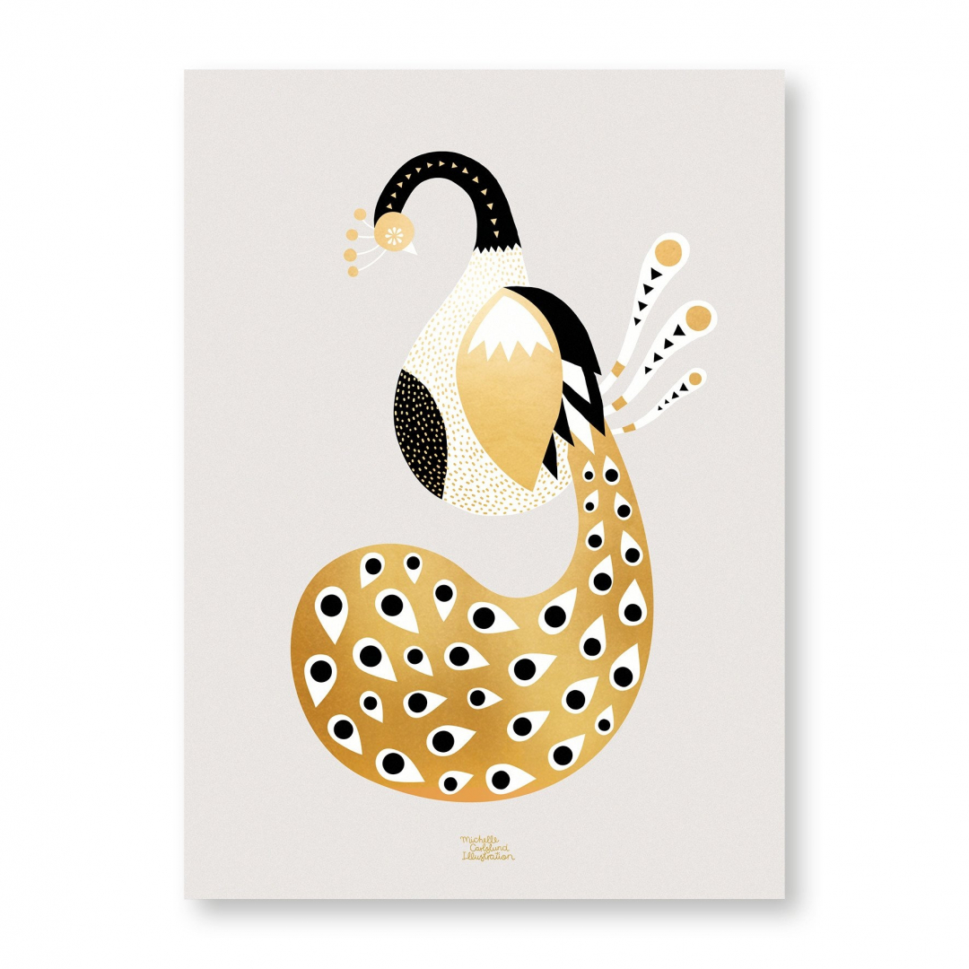 Affiche Gold Peacock - MICHELLE CARLSLUND