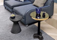 Table Basse en fonte, bois et laiton, Brass 43 - GERVASONI