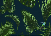 Papier peint Jungle Bleu canard - PAPERMINT