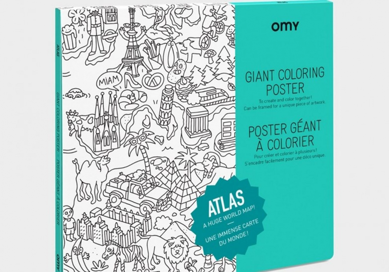 Atlas - Poster à colorier - OMY