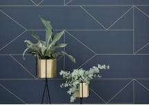 Papier peint Lines dark blue - FERM LIVING