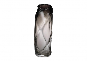 Vase long Water Swirl en verre gris fumé - FERM LIVING