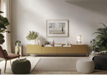 Meuble TV Lauki en tobacco et camel - TREKU