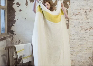 The Belgian Towel Fouta Mustard stripe - LIBECO