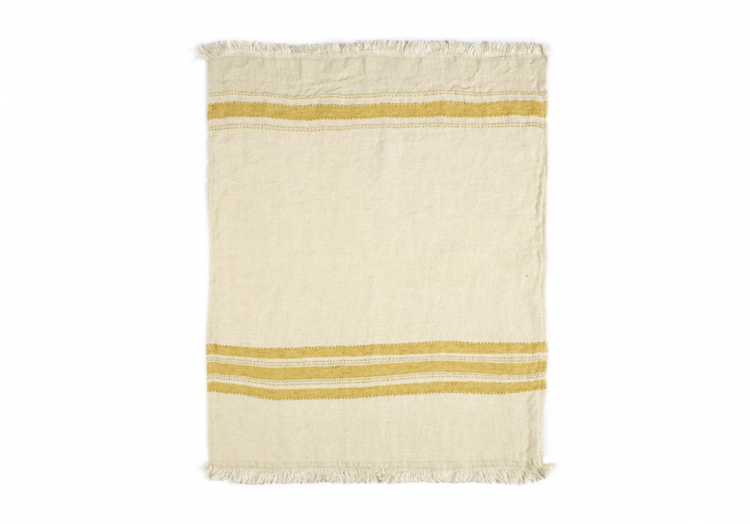 The Belgian Towel Fouta mustard stripe - LIBECO