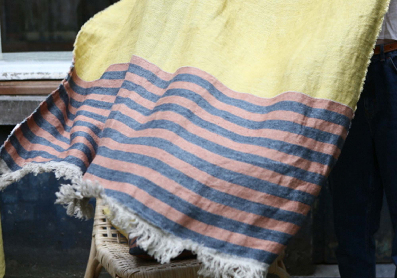 The Belgian Towel Fouta red earth stripe - LIBECO