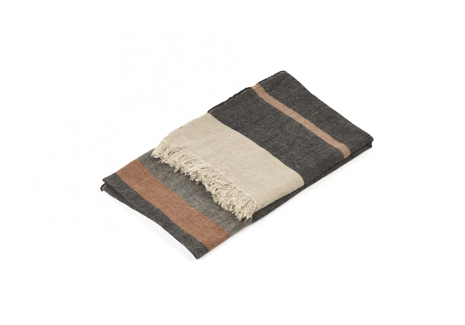 The Belgian Towel Fouta black stripe - LIBECO