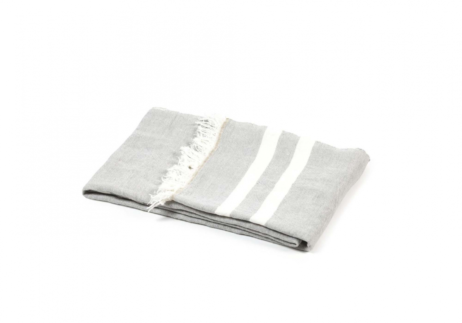 The Belgian Towel Fouta gray stripe - LIBECO