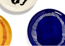 Assiette L lapis lazuli stripes blanc Feast Ottolenghi - SERAX