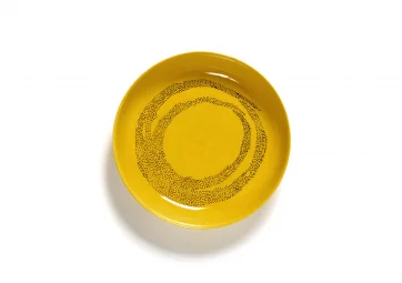 Assiette haute sunny yellow dots noir Feast Ottolenghi - SERAX