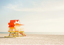 Poster Miami Beach - Cabine rouge - DAVID & DAVID