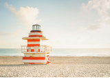 Poster Miami Beach - Cabine phare 30x40 - DAVID & DAVID