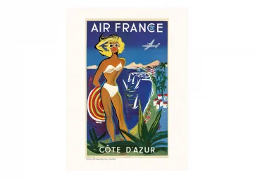 Affiche Air France / Côte d'Azur (Baigneuse) A178 - SALAM EDITIONS