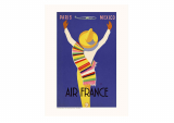 Affiche Air France / Paris Mexico A307 - SALAM EDITIONS