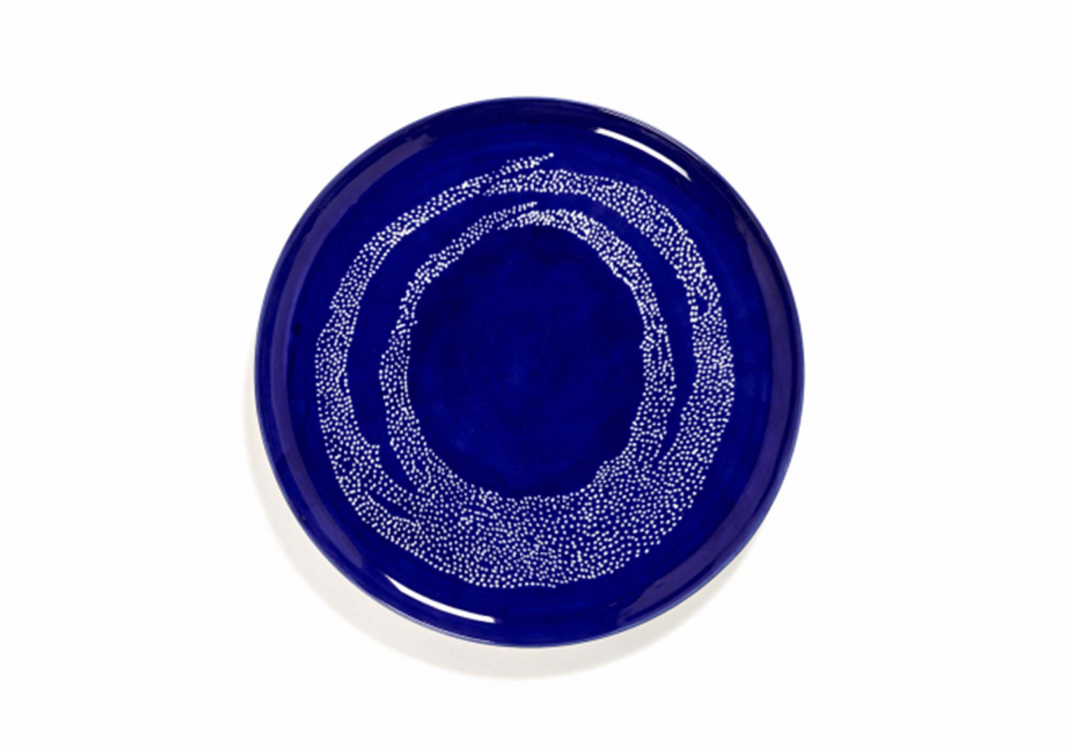Assiette de service Feast lapis lazuli swirl dots blanc - SERAX