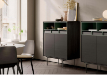 Buffet Aura en kai black et modules en moss - TREKU