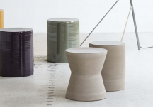 Table/tabouret d'Appoint Pawn beige D40xH38 - SERAX