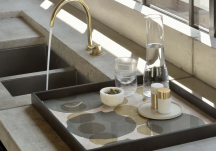 Plateau carré Cinnamon Layered Dots - ETHNICRAFT