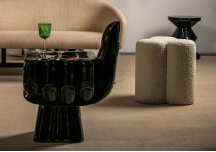 Pouf Clover boucle ecru - POLS POTTEN