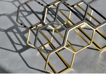 Porte-bouteille Pico brass / 3 bouteilles - XLBOOM