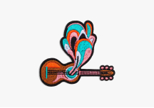 Ecusson Guitare Power (grande carte) - MACON & LESQUOY