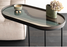 Plateau Wabi Sabi graphite oblong M - ETHNICRAFT