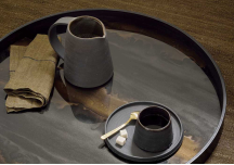 Plateau Bronze Organic rond L - ETHNICRAFT