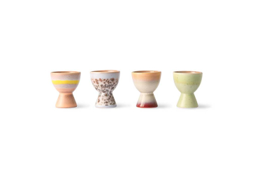 Lot de 4 Coquetiers 70s Ceramics taurus - HK LIVING
