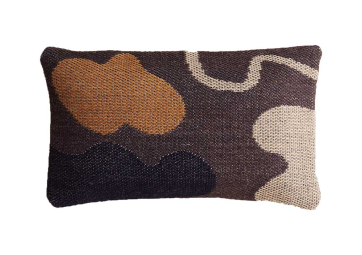Coussin Nuha chocolat en laine 30x50 cm - HOMATA