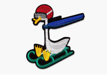 Ecusson Canard en luge (carte M) - MACON & LESQUOY