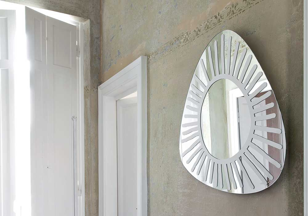 Miroir Brick 98 - 75x75 laqué blanc - GERVASONI