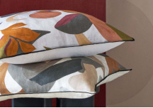 Coussin Air de Fete kaki orange 65x65 cm - CASAMANCE