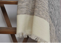 Plaid en laine fait à la main - Ombre skin noir - MILLE ET CLAIRE