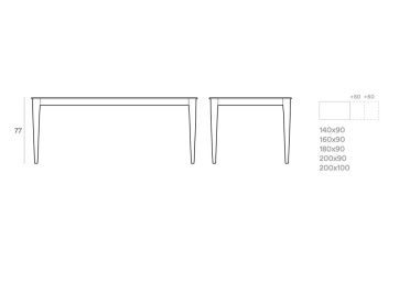 Table Opera Extensible plateau ceramique - IMPERIAL LINE