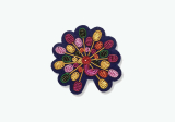 Broche Multico-Paon (boite S) - MACON & LESQUOY