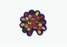 Broche Multico-Paon (boite S) - MACON & LESQUOY
