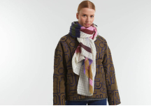 Foulard Shibuya bleu kaki en laine - MA POESIE