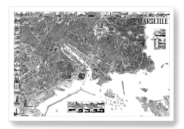 Sérigraphie Carte de Marseille - SARAH DELANCHY ILLUSTRATION