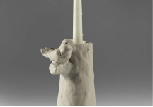 Bougeoir Cosas Lindas beige en grès - SERAX