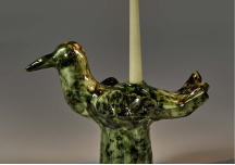 Bougeoir Cosas Lindas vert en grès - SERAX