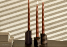 Lot de 3 Bougeoirs en acajou massif - PI - ETHNICRAFT