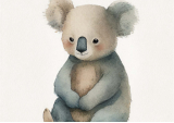 Illustration Aquarelle Baby Koala 30x40 cm - DAVID & DAVID