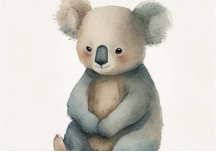 Illustration Aquarelle Baby Koala 30x40 cm - DAVID & DAVID