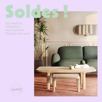 Good Soldes* 15% sur @hartoedition ! En commande ou en stock ! Du 26/06 au 23/07*Hors collection Carmen /Claudie/Fernand